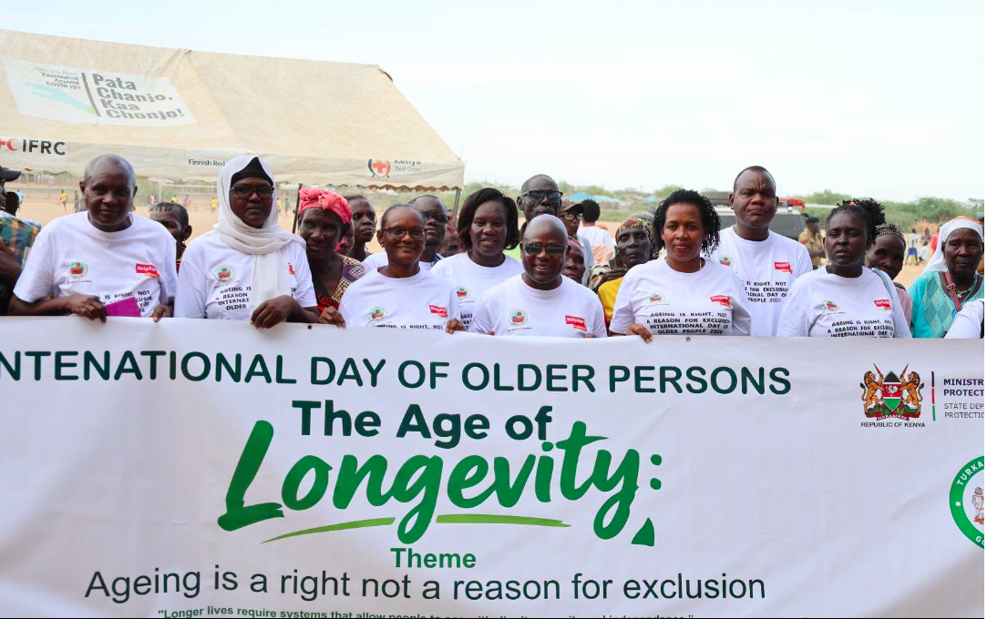 Older persons participating in International Day of Older Persons celebrations in Lodwar