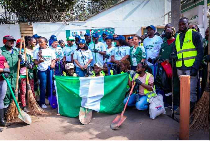 OPU Kenya members during Nigeria Independence Day clean-up in Nairobi