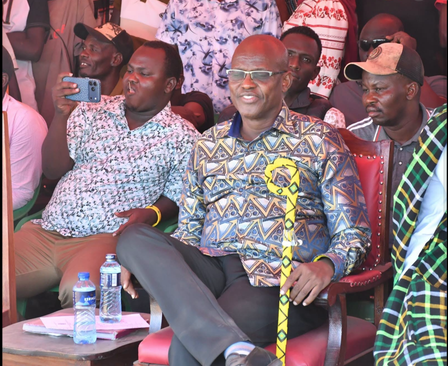 Governor Jeremiah Lomorukai during a tour of Turkana West