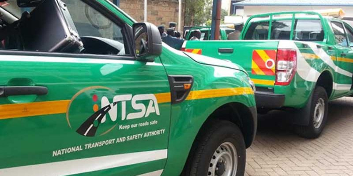 NTSA vehicles parked outside an office as the authority urges motorists to collect unclaimed physical vehicle logbooks.