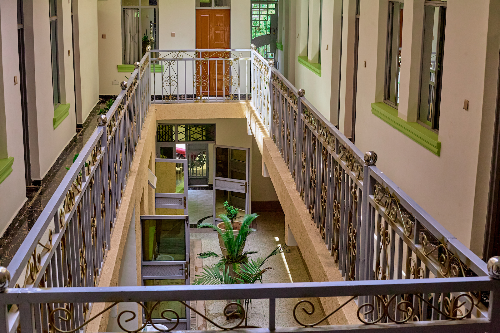 Interior corridor at Noah's Ark Hotel